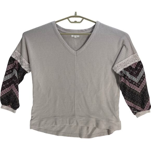 Maurices Women Top Large L Pink Bohemian V-Neck Lightweight Casual - Picture 1 of 7